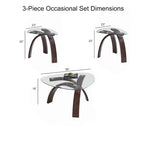 Steve Silver Perrin Contemporary Glass Top 3-Piece Occasional Set