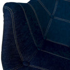 4-Piece Modern Tufted Denim Lounge Armchair with Beech Wood Legs, Upholstered Accent Side Chair for Living Room & Office