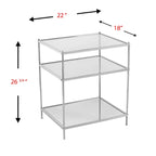 HomeRoots 27 Silver Mirrored Glass And Iron End Table With Shelf - 22x18x26.75