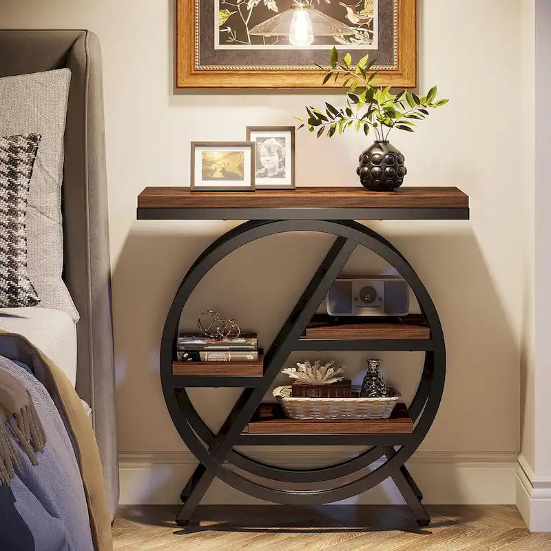 3-Tier End Table Side Table with Storage for Living Room
