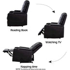 Breathable Leather Home Theater Seating with with USB Ports and Cup Holders