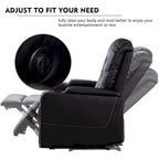Breathable Leather Home Theater Seating with with USB Ports and Cup Holders