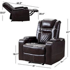 Breathable Leather Home Theater Seating with with USB Ports and Cup Holders