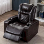 Breathable Leather Home Theater Seating with with USB Ports and Cup Holders