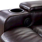 Breathable Leather Home Theater Seating with with USB Ports and Cup Holders