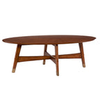 SEI Furniture Rhoda Mid Century Modern Oval Wood Coffee Table