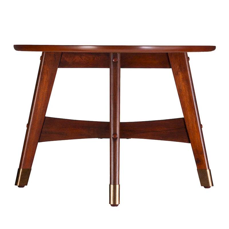 SEI Furniture Rhoda Mid Century Modern Oval Wood Coffee Table