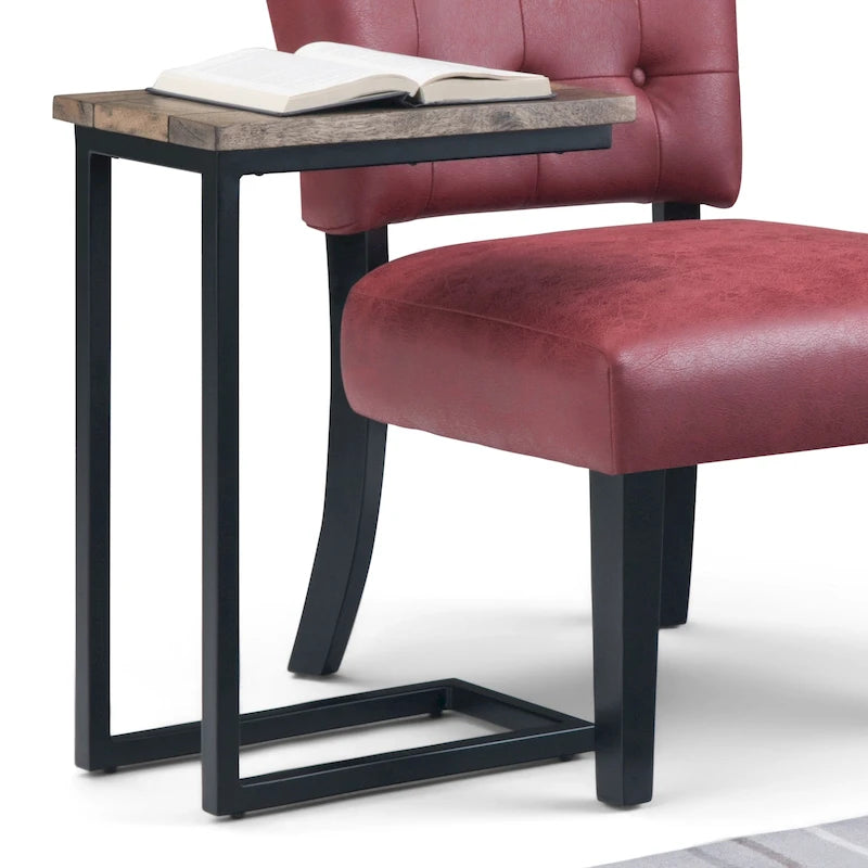 WYNDENHALL Rhonda 18 inch Wide Solid Metal Industrial C Side Table - 18 W x 10 D x 24 H