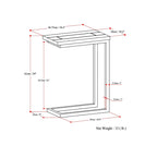WYNDENHALL Rhonda 18 inch Wide Solid Metal Industrial C Side Table - 18 W x 10 D x 24 H
