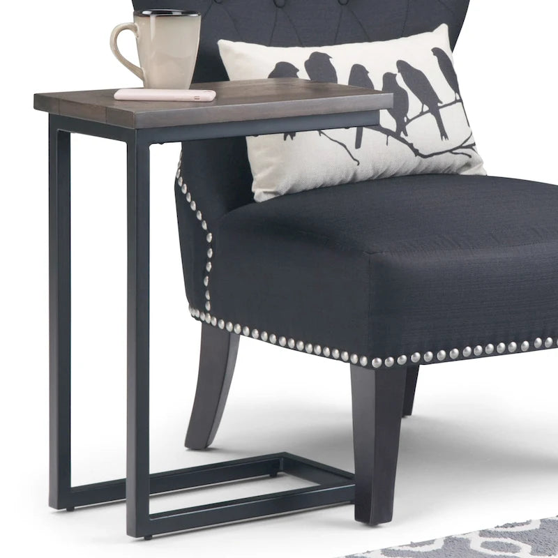 WYNDENHALL Rhonda 18 inch Wide Solid Metal Industrial C Side Table - 18 W x 10 D x 24 H
