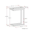 WYNDENHALL Rhonda 18 inch Wide Solid Metal Industrial C Side Table - 18 W x 10 D x 24 H