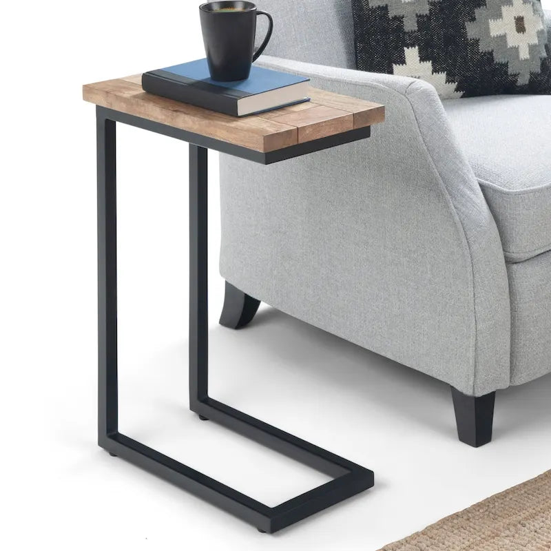 WYNDENHALL Rhonda 18 inch Wide Solid Metal Industrial C Side Table - 18 W x 10 D x 24 H