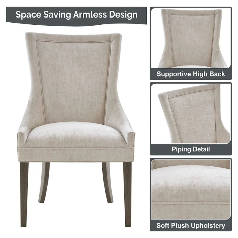 Madison Park Signature Ultra Upholstered Dining Side Chairs With Wood Legs (Set of 2)