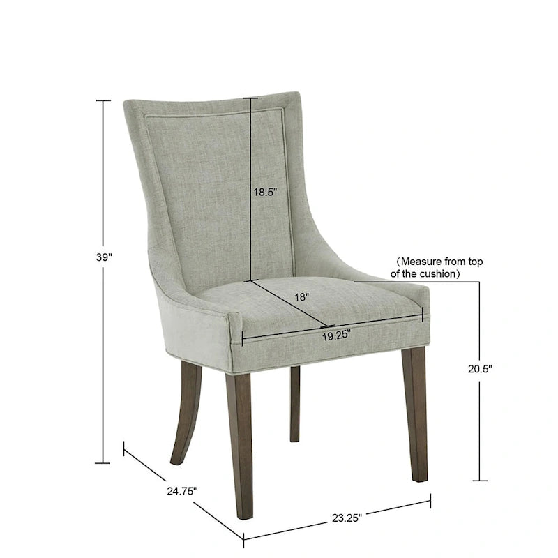 Madison Park Signature Ultra Upholstered Dining Side Chairs With Wood Legs (Set of 2)