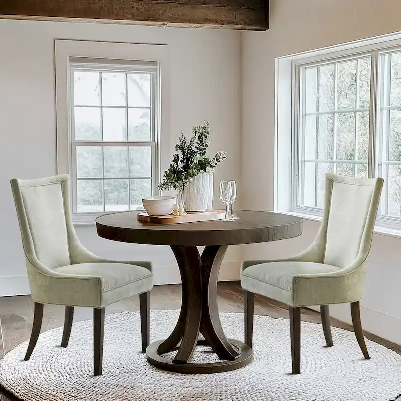 Madison Park Signature Ultra Upholstered Dining Side Chairs With Wood Legs (Set of 2)