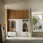 Combo Entryway Hall Trees Storage Bench Closet Organizer Clothes Rack