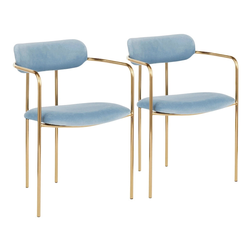 Silver Orchid Gregor Glam Velvet Chair (Set of 2)