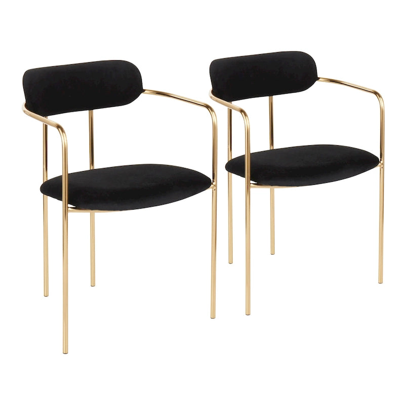 Silver Orchid Gregor Glam Velvet Chair (Set of 2)