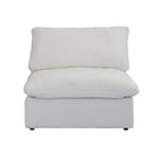 160 in. Free Combination Overstuffed Down Filled Comfort Linen U-shape 6-Seat Sofa Modular Sectional with Ottoman