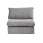 160 in. Free Combination Overstuffed Down Filled Comfort Linen U-shape 6-Seat Sofa Modular Sectional with Ottoman