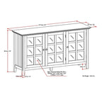 WYNDENHALL Normandy SOLID WOOD 62 inch Wide Transitional Wide Storage Cabinet - 62w x 18d x 34 h