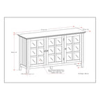 WYNDENHALL Normandy SOLID WOOD 62 inch Wide Transitional Wide Storage Cabinet - 62w x 18d x 34 h