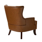 Angeles Mid-century Modern Ergonomic Vegan Leather Armchair with Wingback Set of 2 by HULALA HOME
