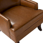 Angeles Mid-century Modern Ergonomic Vegan Leather Armchair with Wingback Set of 2 by HULALA HOME