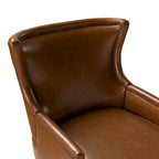 Angeles Mid-century Modern Ergonomic Vegan Leather Armchair with Wingback Set of 2 by HULALA HOME