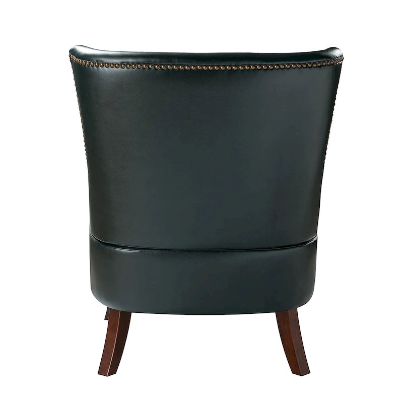 Angeles Mid-century Modern Ergonomic Vegan Leather Armchair with Wingback Set of 2 by HULALA HOME