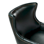 Angeles Mid-century Modern Ergonomic Vegan Leather Armchair with Wingback Set of 2 by HULALA HOME