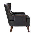 Angeles Mid-century Modern Ergonomic Vegan Leather Armchair with Wingback Set of 2 by HULALA HOME