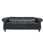 Comfortable 3-Seater Sofa with Fashion Striped Seat Cushion