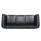 Comfortable 3-Seater Sofa with Fashion Striped Seat Cushion