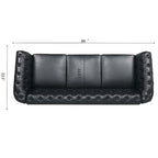 Comfortable 3-Seater Sofa with Fashion Striped Seat Cushion
