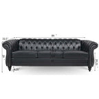 Comfortable 3-Seater Sofa with Fashion Striped Seat Cushion