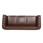Comfortable 3-Seater Sofa with Fashion Striped Seat Cushion