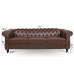 Comfortable 3-Seater Sofa with Fashion Striped Seat Cushion