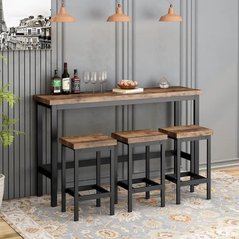 Counter Height Extra Long Dining Table Set