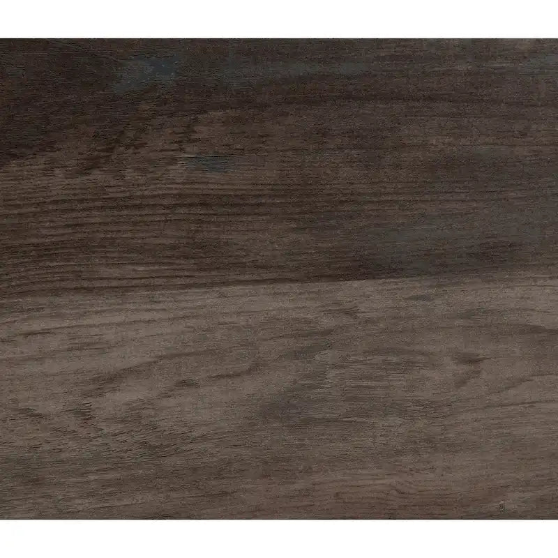 Dark Wood Finish Top Hexigon Side Table with Metal Base
