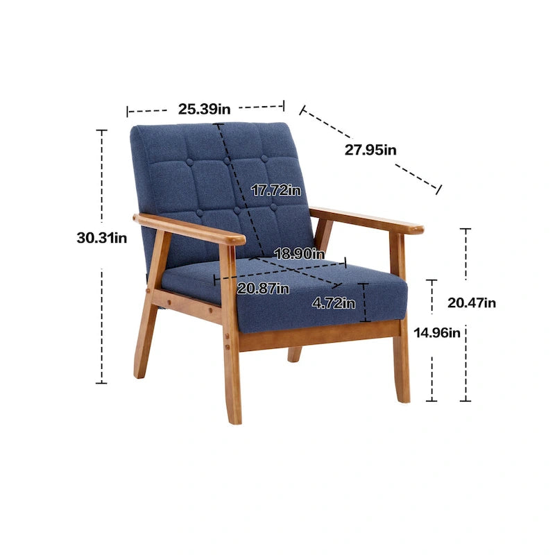 Mid-Century Modern Accent solid wood chair, for Living Room Bedroom Studio chair