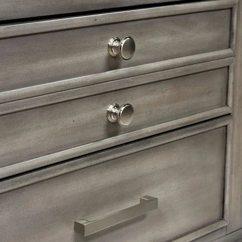 Hax Transitional Grey 2-Drawer Solid Wood Nightstand by Furniture of America