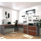 Bestar Connexion L-shaped Workstation with Lateral File