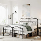 14 In High Heavy Duty Metal Bed Frame with Vintage Style, Supports Up To 2500lbs, Easy Assembly and No Squeak