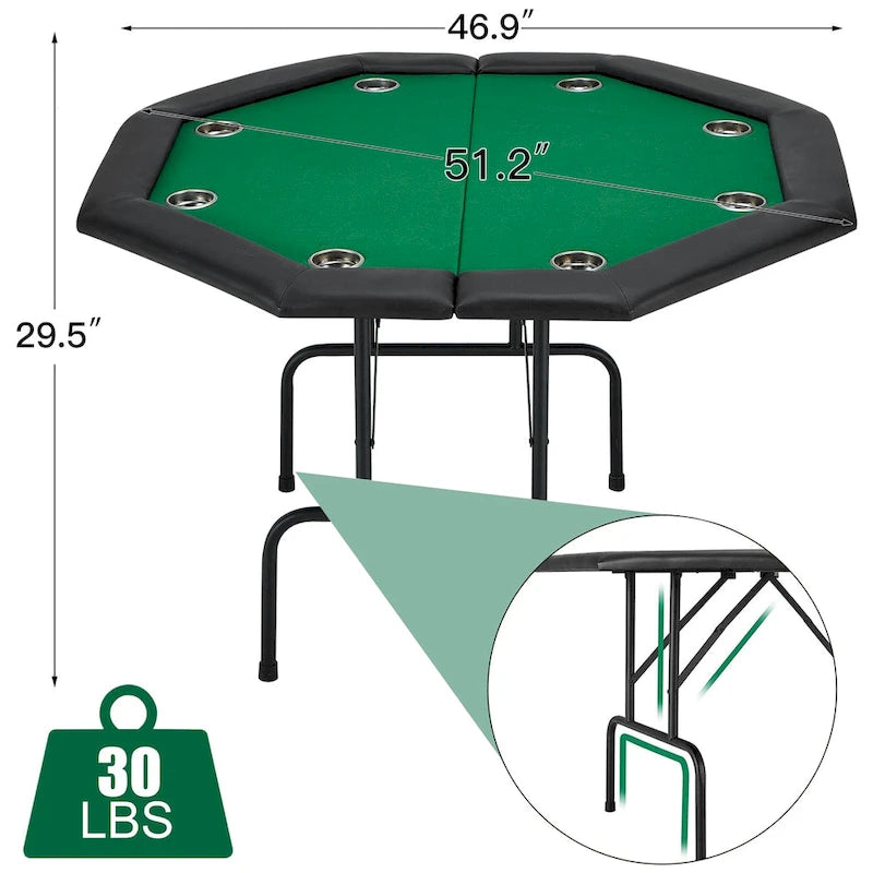 AVAWING 8 Players Game Poker Table Casino Leisure