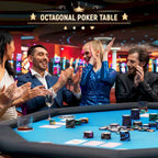 AVAWING 8 Players Game Poker Table Casino Leisure