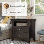 Mendolla Transitional Wood 2-Drawer Nightstand with Shelf by Furniture of America