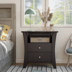 Mendolla Transitional Wood 2-Drawer Nightstand with Shelf by Furniture of America