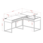 Bird Glam Metal Lift-top L-Shaped Computer Desk with USBs by Furniture of America