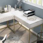 Bird Glam Metal Lift-top L-Shaped Computer Desk with USBs by Furniture of America